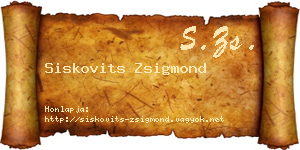 Siskovits Zsigmond névjegykártya