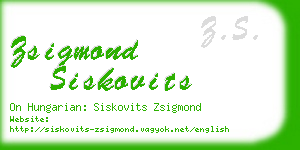 zsigmond siskovits business card
